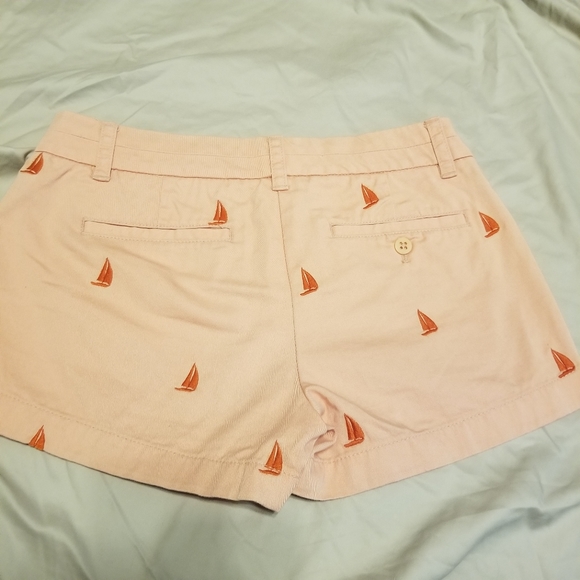 J. Crew Chino Broken-In Embroidered Sailboats Cotton Short Shorts - Picture 4 of 7